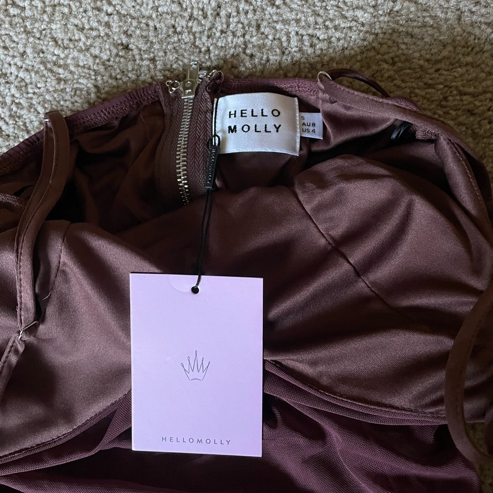 REPLAY BUTTON DRESS BROWN - Picture 3 of 4